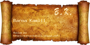 Barna Kamill névjegykártya